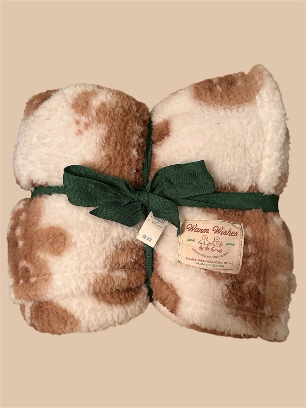 NWT Festive Aerie Limited Edition Gingerbread Man Sherpa Throw Blanket.